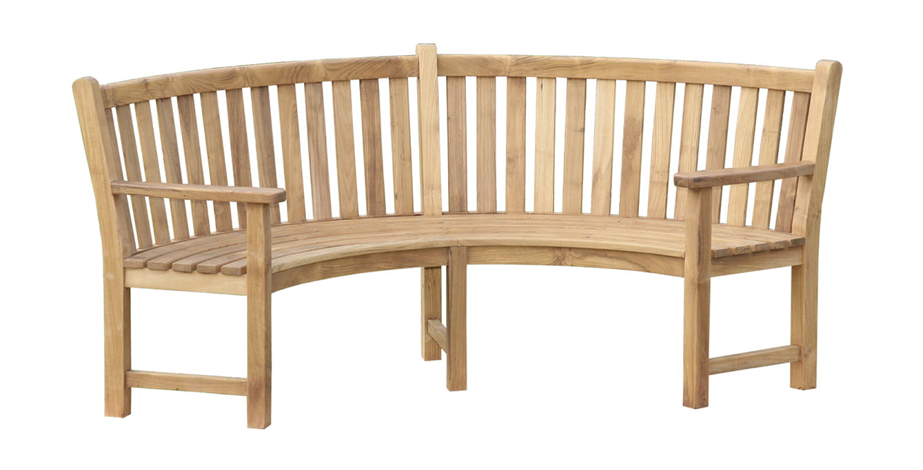 Curved Bench With Arm Indonesia Teak Garden Furniture Manufacturer